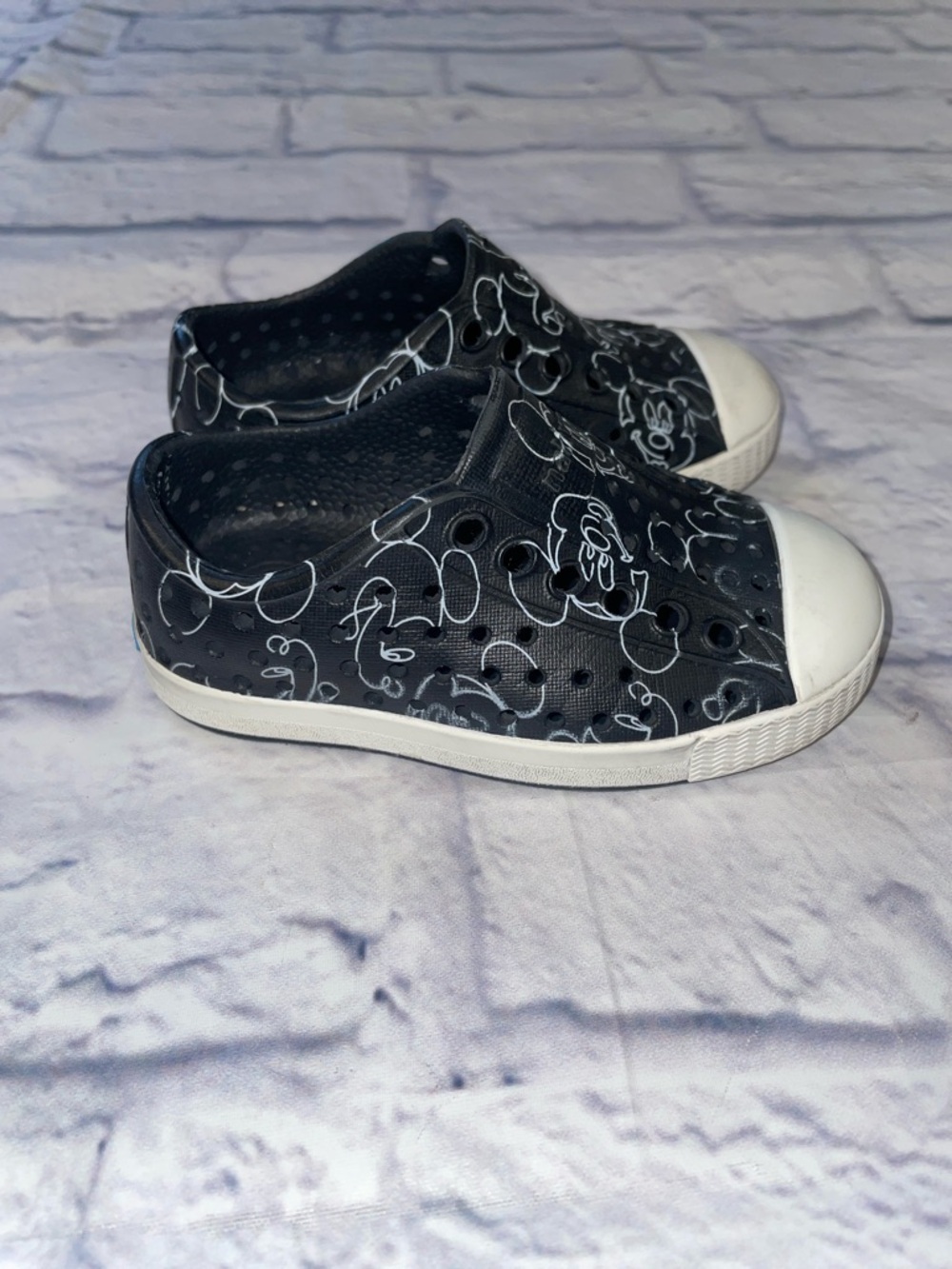 Native Shoes x Disney Black and White Jefferson. Size 5c